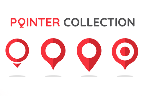 کالکشن وکتور لوکیشن به همراه پین قرمز وکتور لایه باز EPS